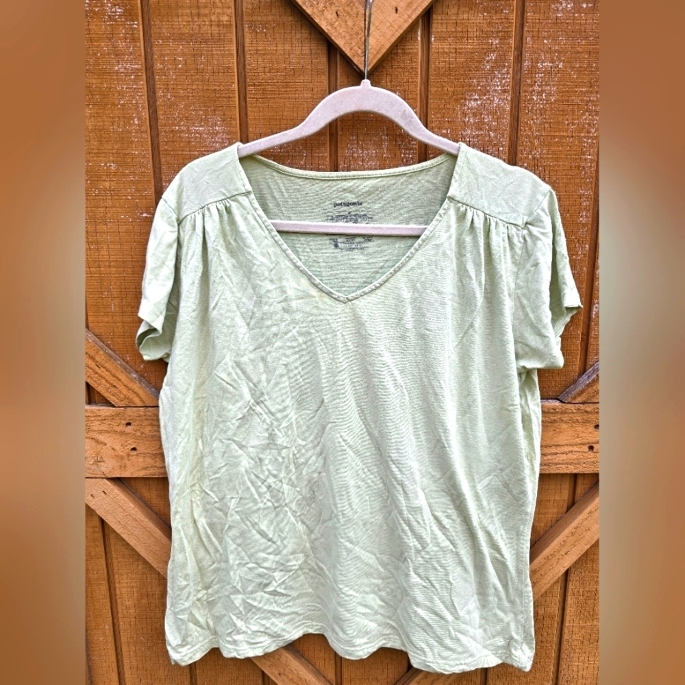 Patagonia White Puff Sleeve Relaxed Tee